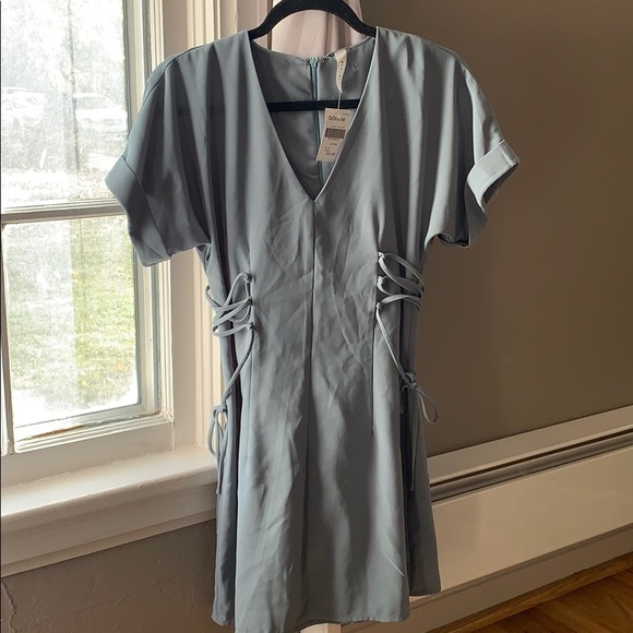 Blue Dress with Lace up Sides - Picture 1 of 3